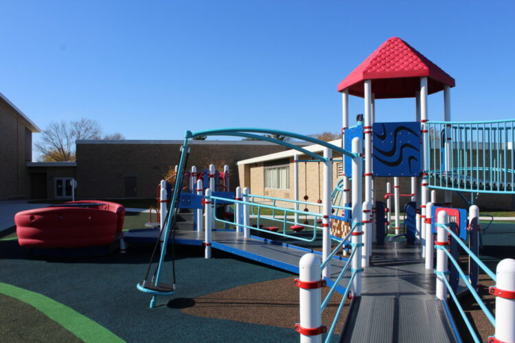 playground equipment with accessible ramp