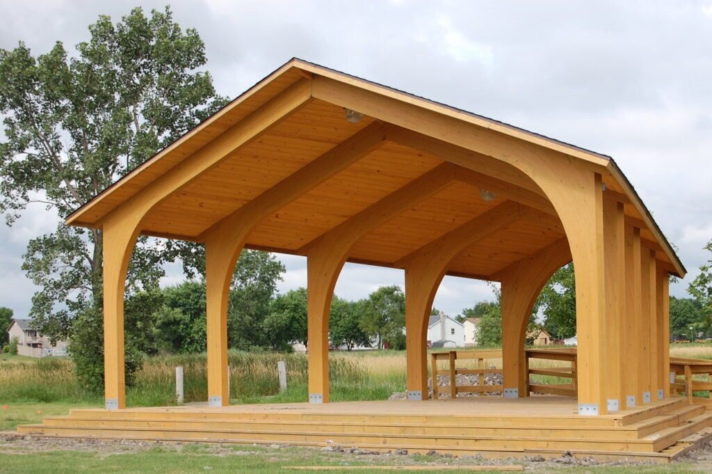 large wooden shelter